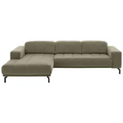 Ecksofa in Velours Graubraun