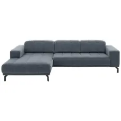 Ecksofa in Velours Blaugrau