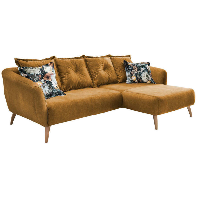 Ecksofa in Velours Gelb