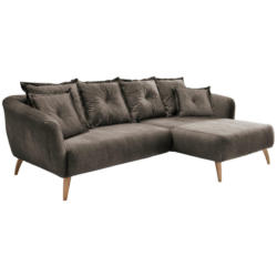 Ecksofa in Velours Braun