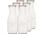 Hornbach Saftflasche, Vorratsflasche Rex RR60 inkl. Glasdeckel, Dichtung und Klammern 1 L 6 Stk.