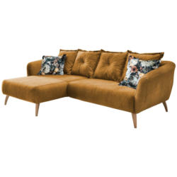 Ecksofa in Velours Gelb