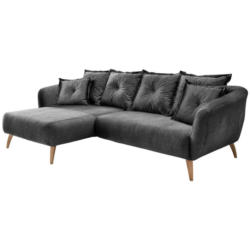 Ecksofa in Velours Grau