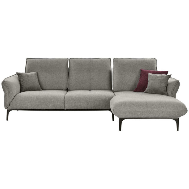 Ecksofa in Flachgewebe Grau