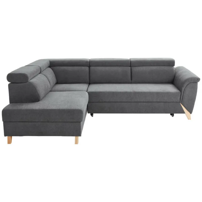 Ecksofa in Webstoff Dunkelgrau