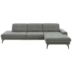 Ecksofa in Flachgewebe Grau