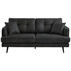 Zweisitzer-Sofa in Mikrofaser Anthrazit