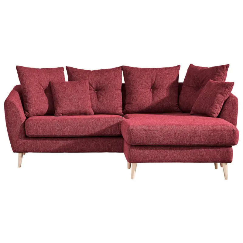 Ecksofa in Flachgewebe Rot