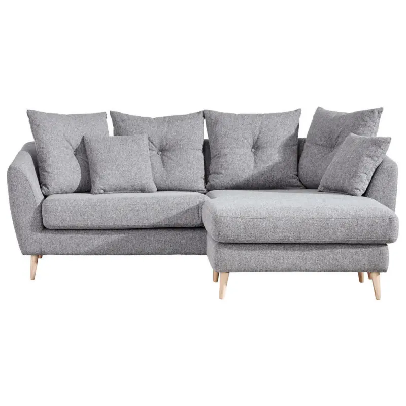 Ecksofa in Flachgewebe Hellgrau