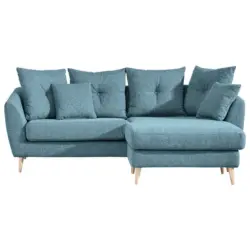 Ecksofa in Flachgewebe Hellblau