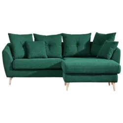 Ecksofa in Flachgewebe Dunkelgrün