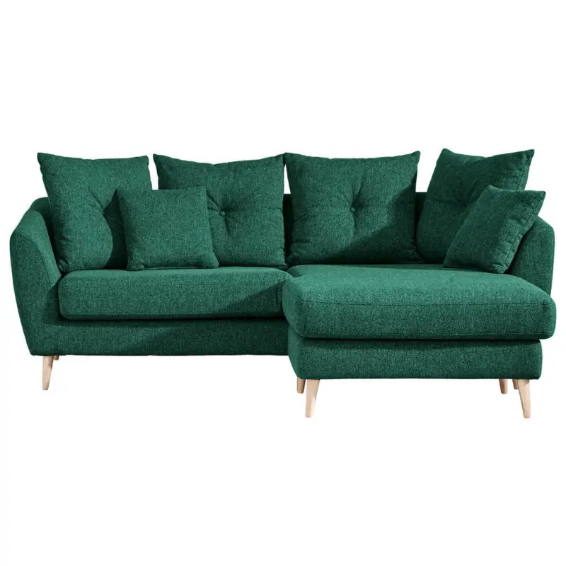 Ecksofa in Flachgewebe Dunkelgrün