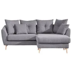 Ecksofa in Flachgewebe Grau