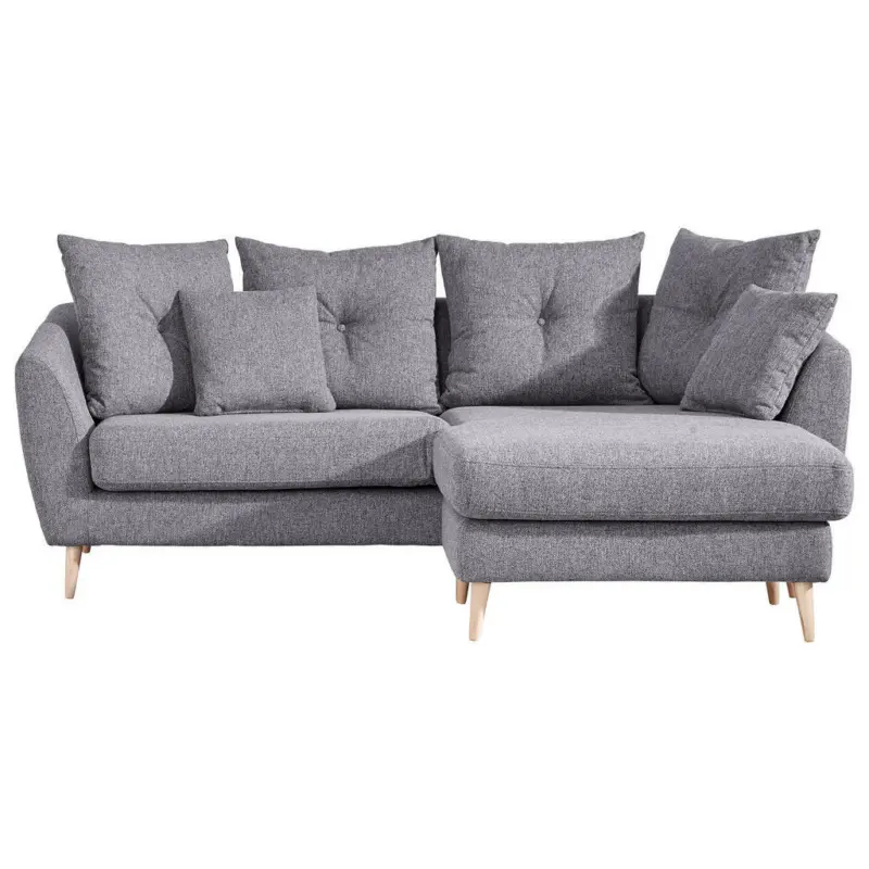 Ecksofa in Flachgewebe Grau