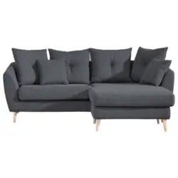 Ecksofa in Flachgewebe Dunkelgrau