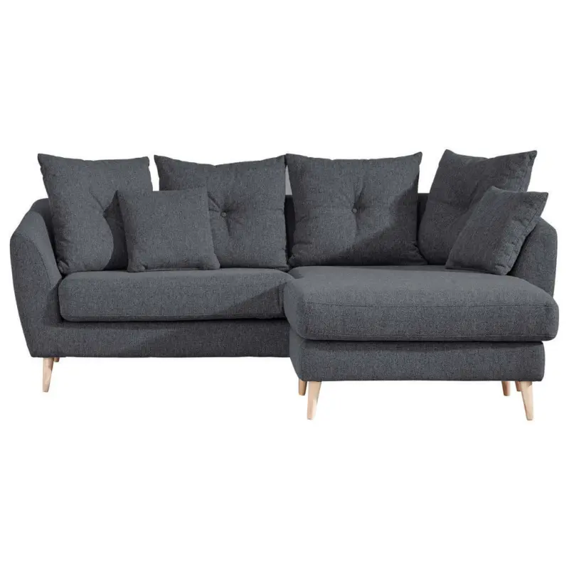 Ecksofa in Flachgewebe Dunkelgrau