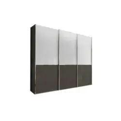 Schwebet&uuml;renschrank in Wei&szlig;, Dunkelgrau