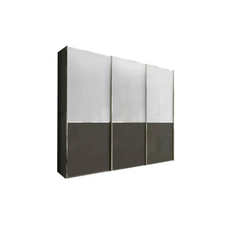 Schwebet&uuml;renschrank in Wei&szlig;, Dunkelgrau