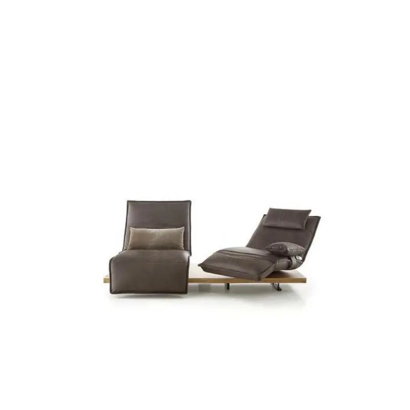 Zweisitzer-Sofa in Echtleder Eichefarben, Dunkelbraun