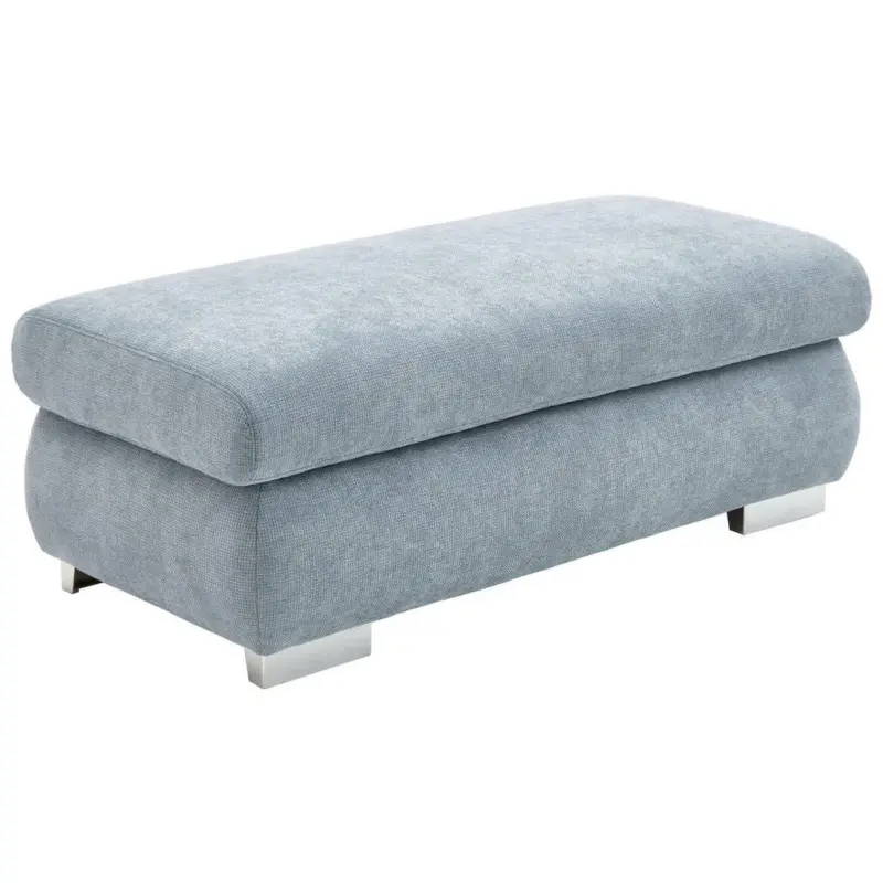 Hocker in Textil Hellblau