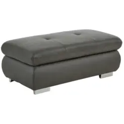 Hocker in Textil Grau