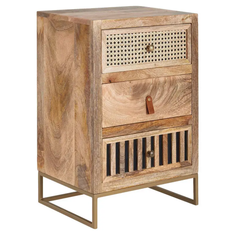 Nachtk&auml;stchen in massiv Mangoholz Braun