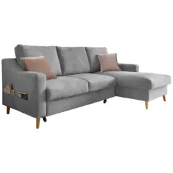 Ecksofa in Mikrofaser Grau