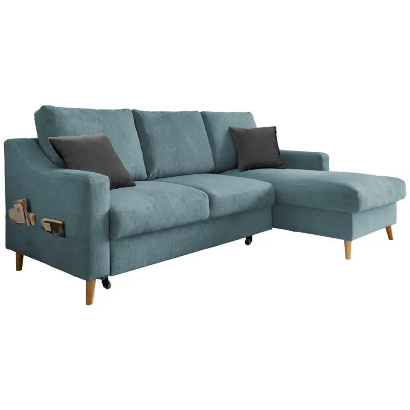 Ecksofa in Mikrofaser Blau