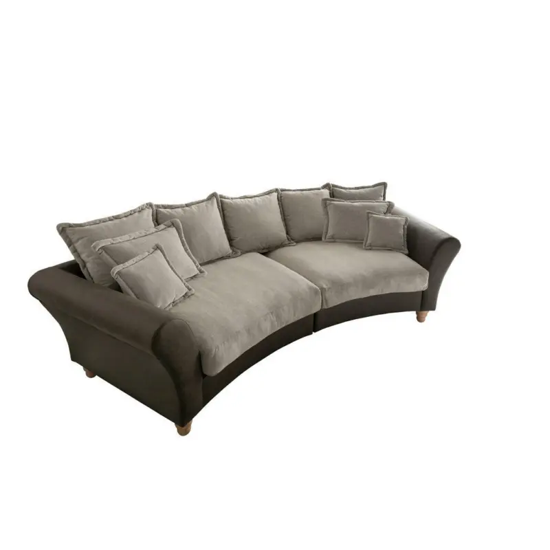 Bigsofa in Chenille, Mikrofaser Dunkelbraun, Hellbraun