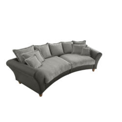 Bigsofa in Chenille, Mikrofaser Anthrazit, Grau