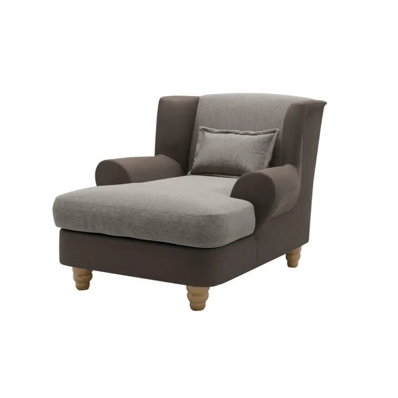 Lesesessel in Chenille, Mikrofaser Dunkelbraun, Hellbraun