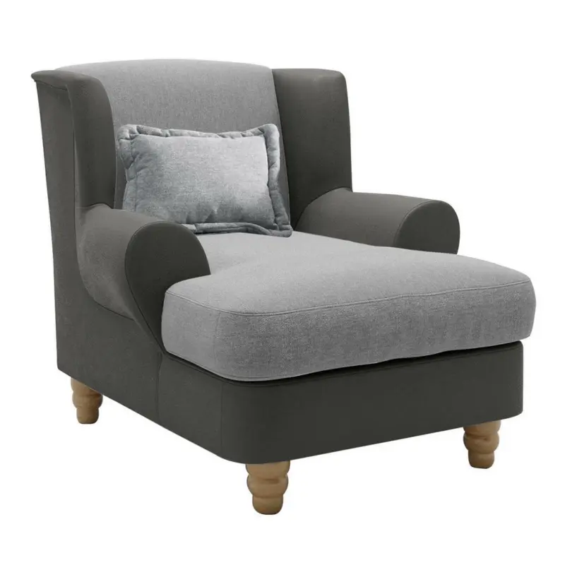 Lesesessel in Chenille, Mikrofaser Anthrazit, Grau