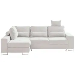 Ecksofa in Flachgewebe Creme