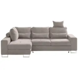 Ecksofa in Flachgewebe Beige