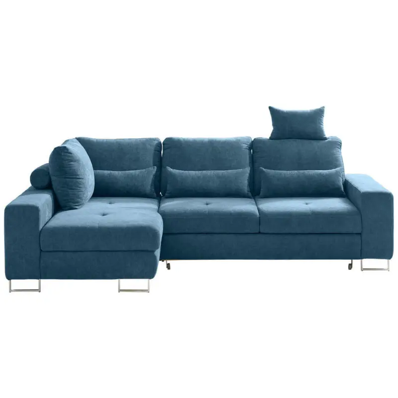 Ecksofa in Flachgewebe Blau