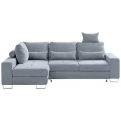 Ecksofa in Flachgewebe Grau