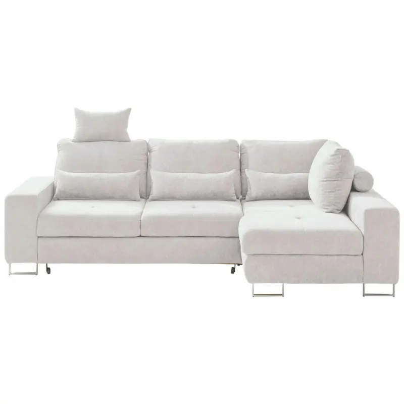 Ecksofa in Flachgewebe Creme