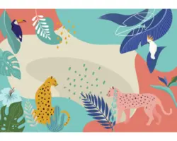 Fototapete Vlies IAX8-0041 Into Adventure Jungle Rendezvous 8-tlg. 400 x 280 cm