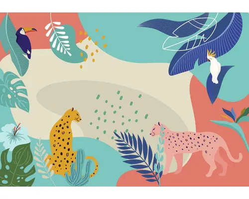 Fototapete Vlies IAX8-0041 Into Adventure Jungle Rendezvous 8-tlg. 400 x 280 cm