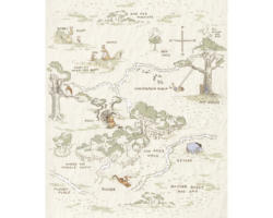 Fototapete Vlies IADX4-042 Into Adventure Winnie Pooh Map 4-tlg. 200 x 240 cm