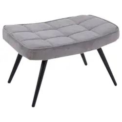 Hocker in Textil, Holzwerkstoff Grau