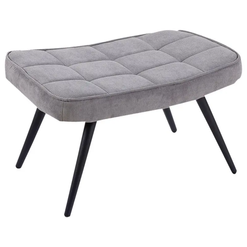 Hocker in Textil, Holzwerkstoff Grau