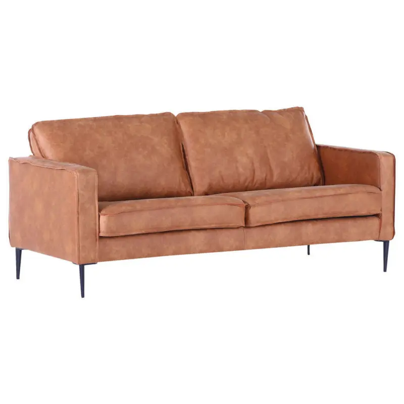 Dreisitzer-Sofa in Mikrofaser Cognac