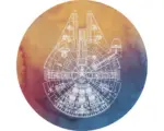 Hornbach Fototapete selbstklebend DD1-027 Dot Star Wars Millennium Falcon Ø 125 cm