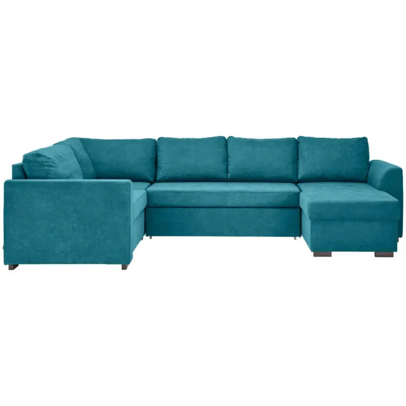 Wohnlandschaft in Webstoff Petrol