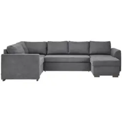 Wohnlandschaft in Webstoff Grau