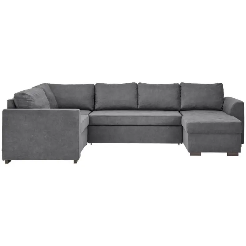 Wohnlandschaft in Webstoff Grau