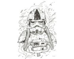 Poster Star Wars Pilot Drawing 50x70 cm