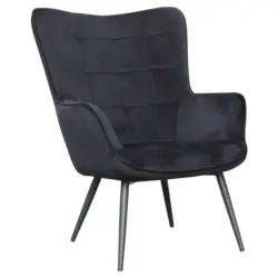 Sessel in Samt Schwarz