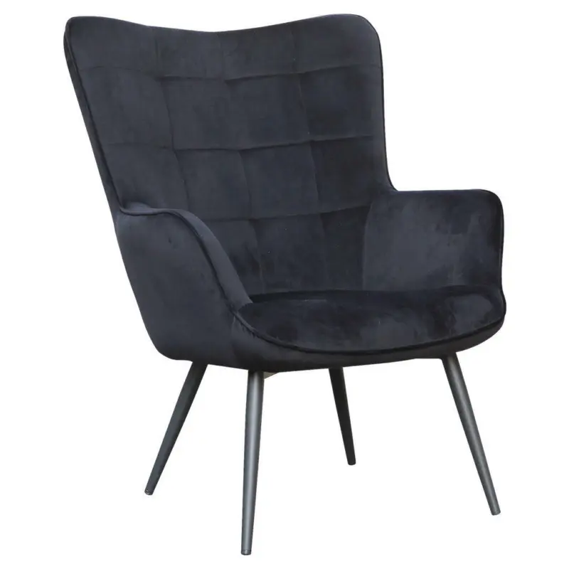 Sessel in Samt Schwarz